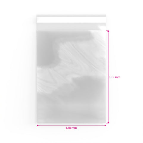 Cello Bags (Non-Header) Clear 185 x 138 mm