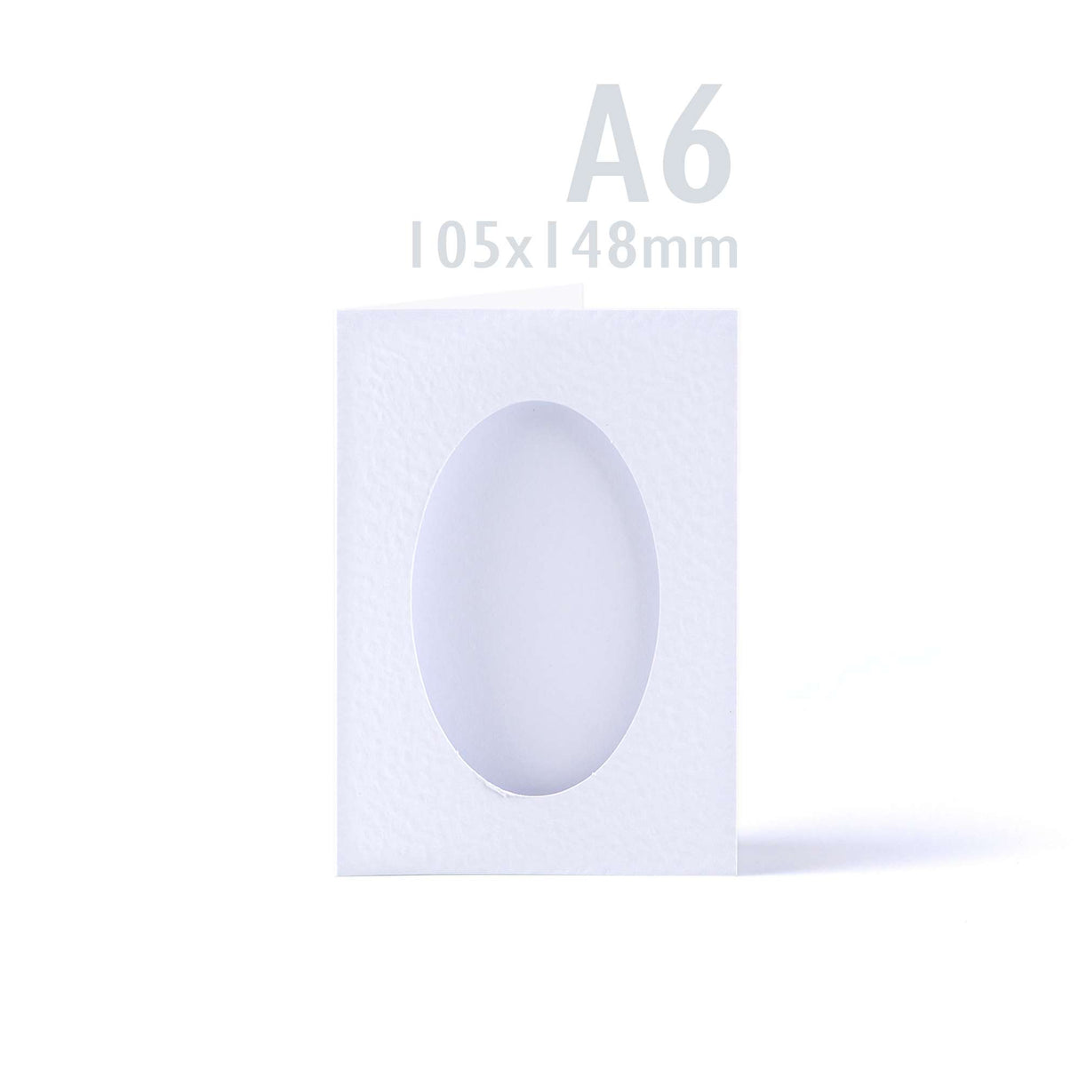 Fehér, háromrészes, kalapált felületű kártyák ovális kivágással – csomag