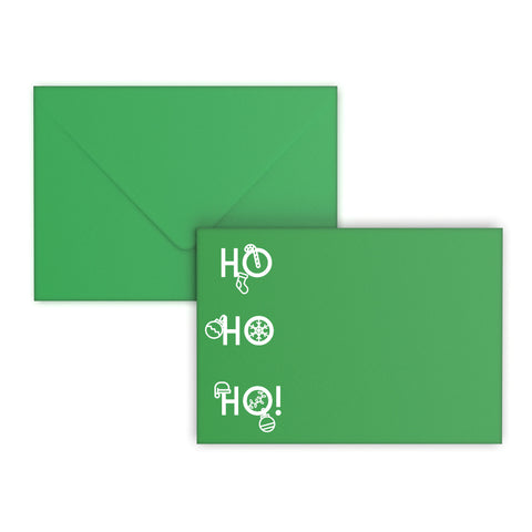 Christmas Envelopes HO HO HO Dark Green 162 x 229 mm (C5) Gummed