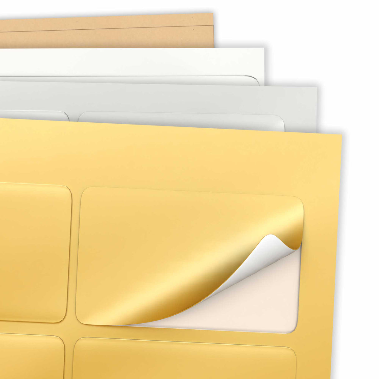 Téglalap alakú öntapadós címkék