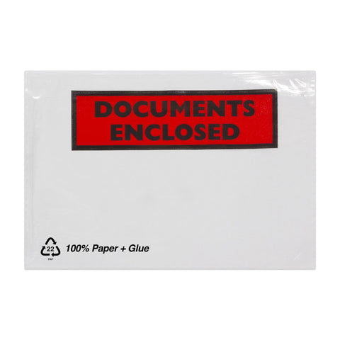 Documents Enclosed Envelopes (Printed) Clear 114 x 162 mm (C6)