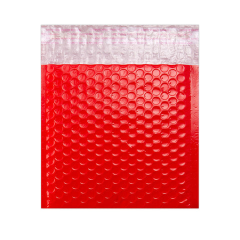Gloss Finish Bubble Bag Mailers Red 165 x 165 mm
