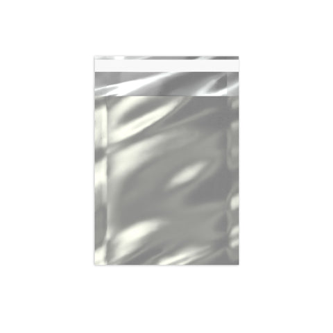 Metallic Finish Foil Bags Silver 162 x 114 mm (C6)