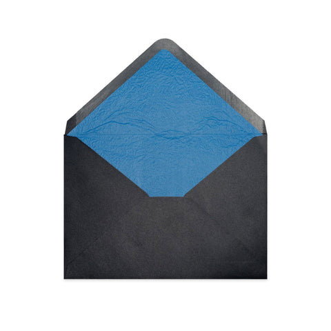 Paper Lined Envelopes Black + Blue Fancy Paper 162 x 229 mm (C5)