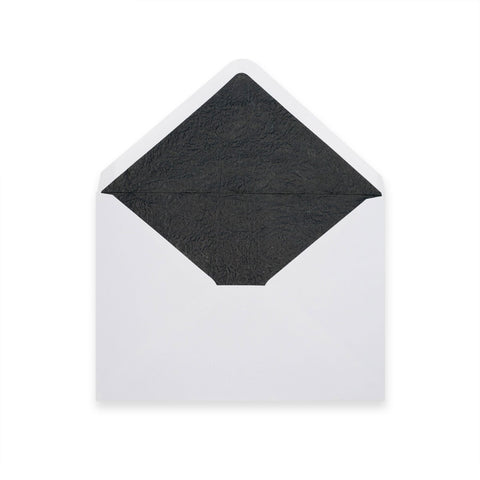 Paper Lined Envelopes White + Black Fancy Paper 114 x 162 mm (C6)