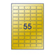 Rectangle Adhesive Labels Gold 36 x 22 mm (55 labels)