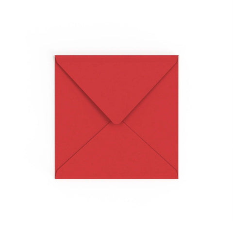 Cherry Red British Made Gummed V-Flap Envelope (155 x 155mm)