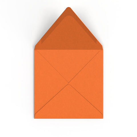 Flame Orange British Made Gummed V-Flap Envelope (155 x 155mm)