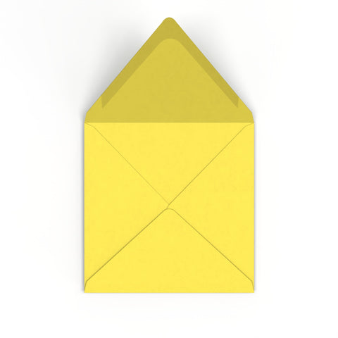 Sunflower Yellow British Made Gummed V-Flap Envelope (155 x 155mm)