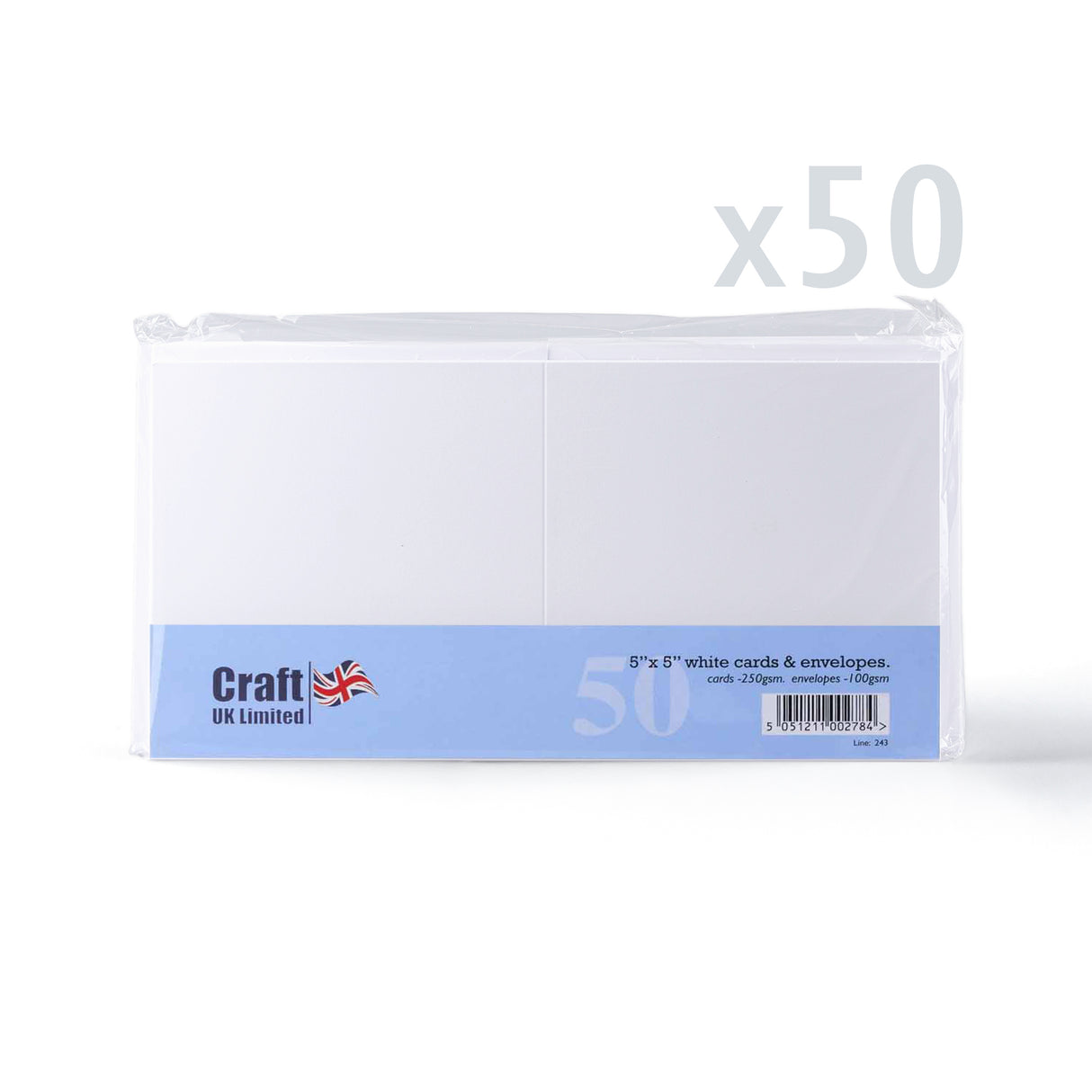 Sima fehér kártyák 250 g/m² és borítékok 100 g/m² – csomag