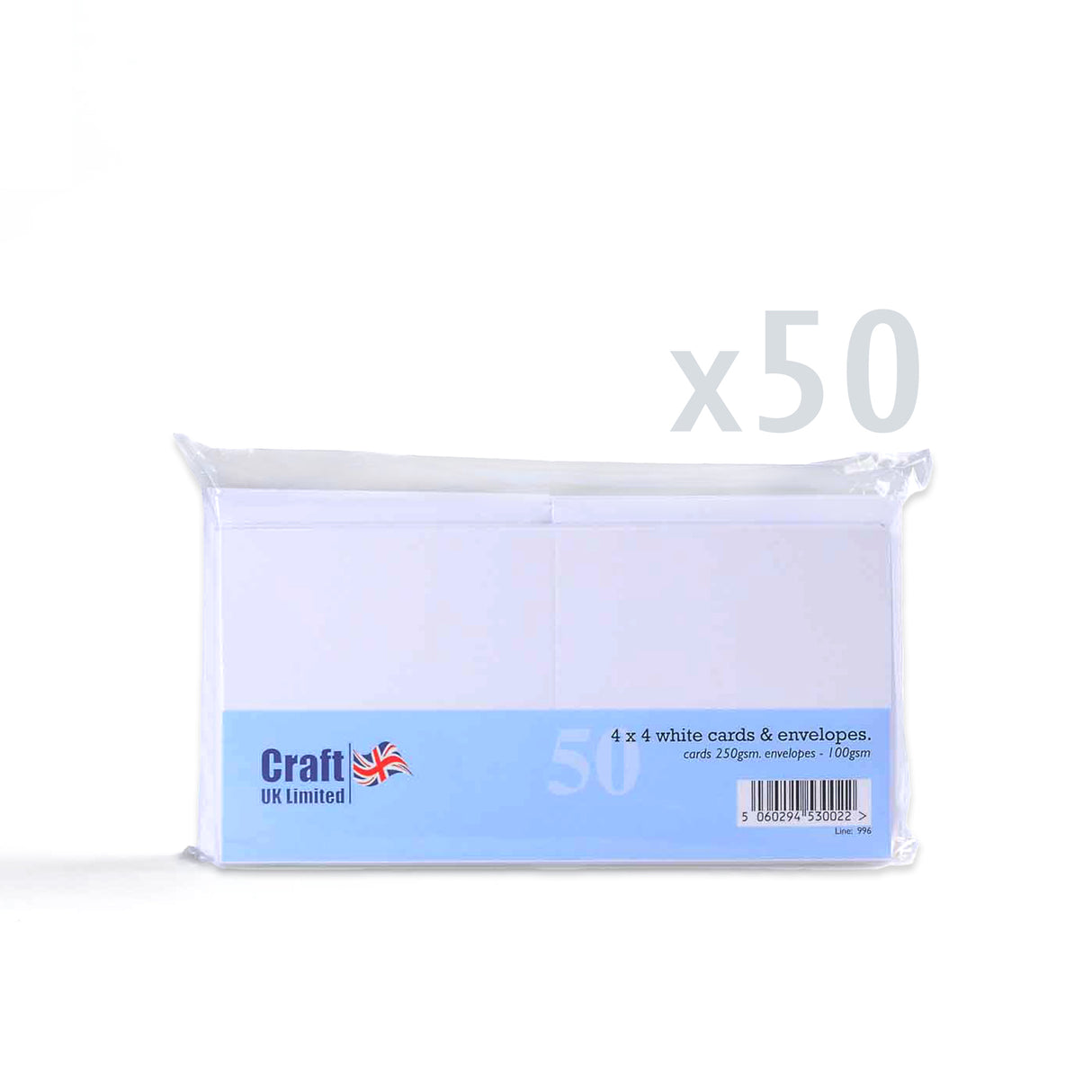 Sima fehér kártyák 250 g/m² és borítékok 100 g/m² – csomag
