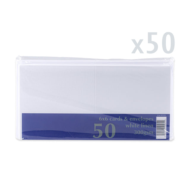 Linen Cards & Envelopes Packs White 155 x 310 x 30 mm