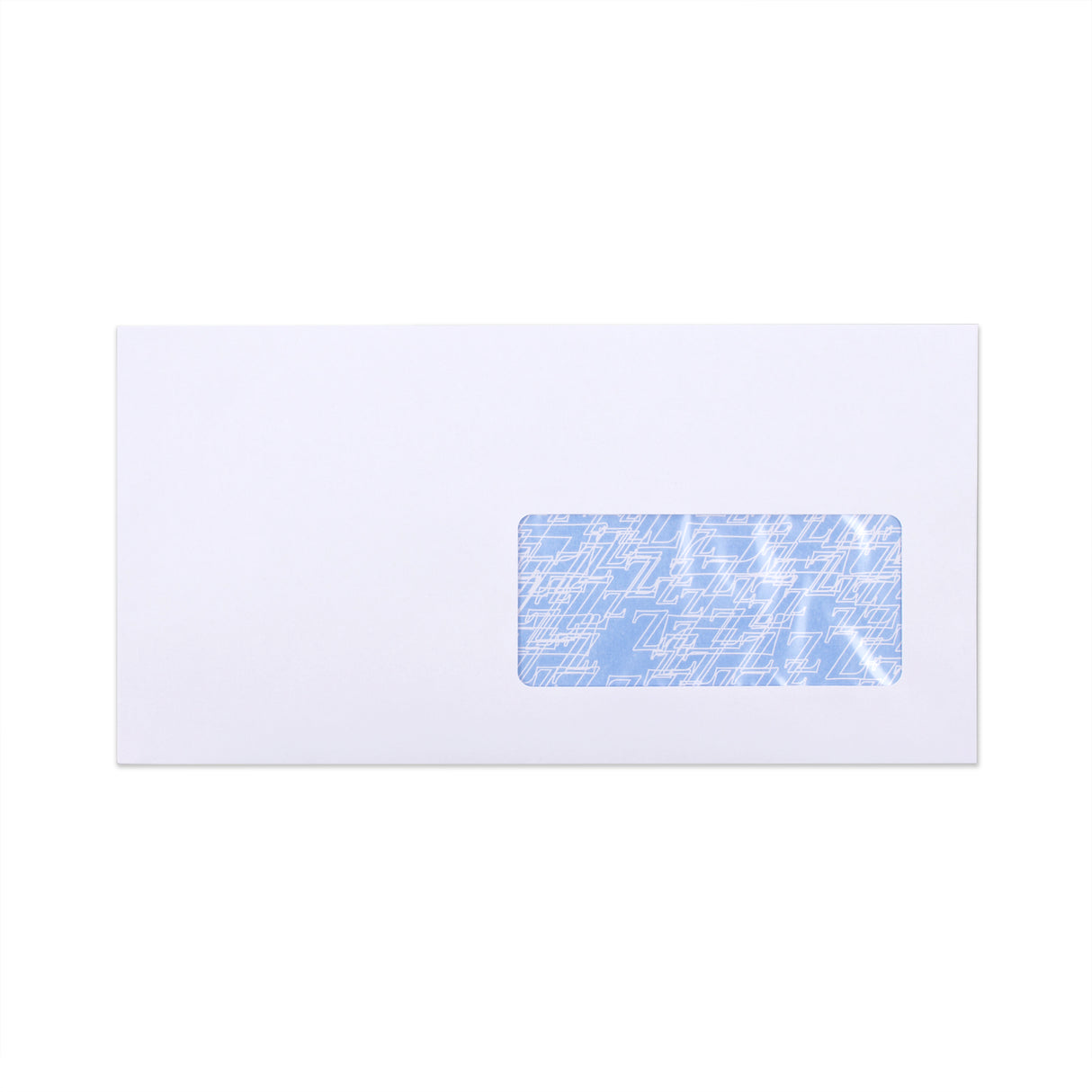 Fehér boríték belső nyomattal – ablakos 115x225 mm (DL+) 90gsm