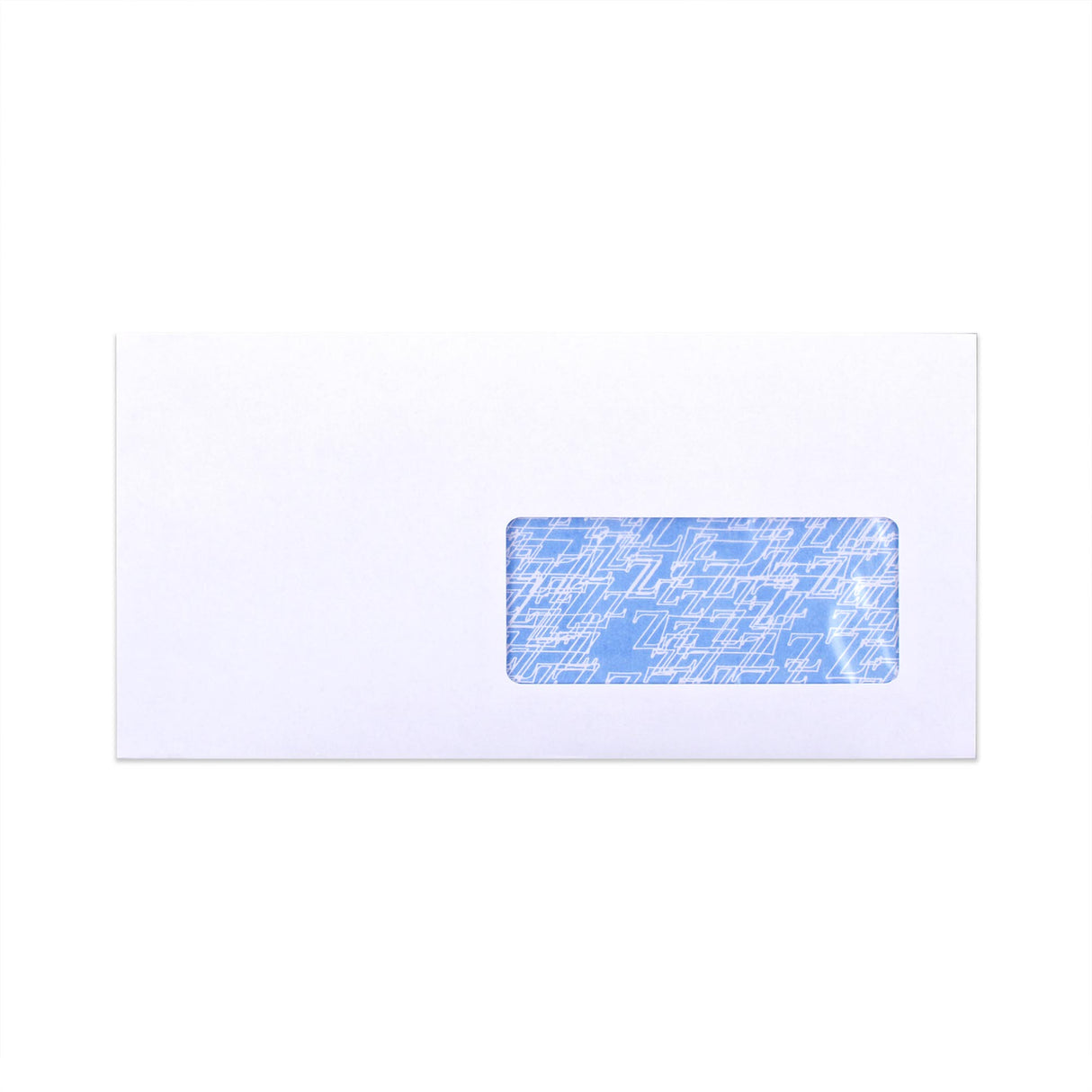 Fehér boríték belső nyomattal – ablakos 110x220 mm (DL) 90gr/m²