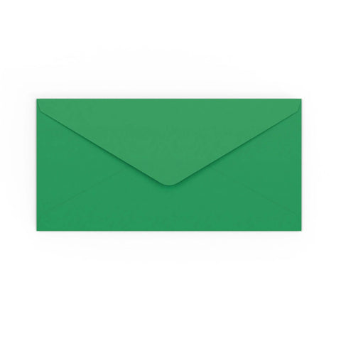DL Dark Green Gummed V-Flap Envelope (110 x 220mm)