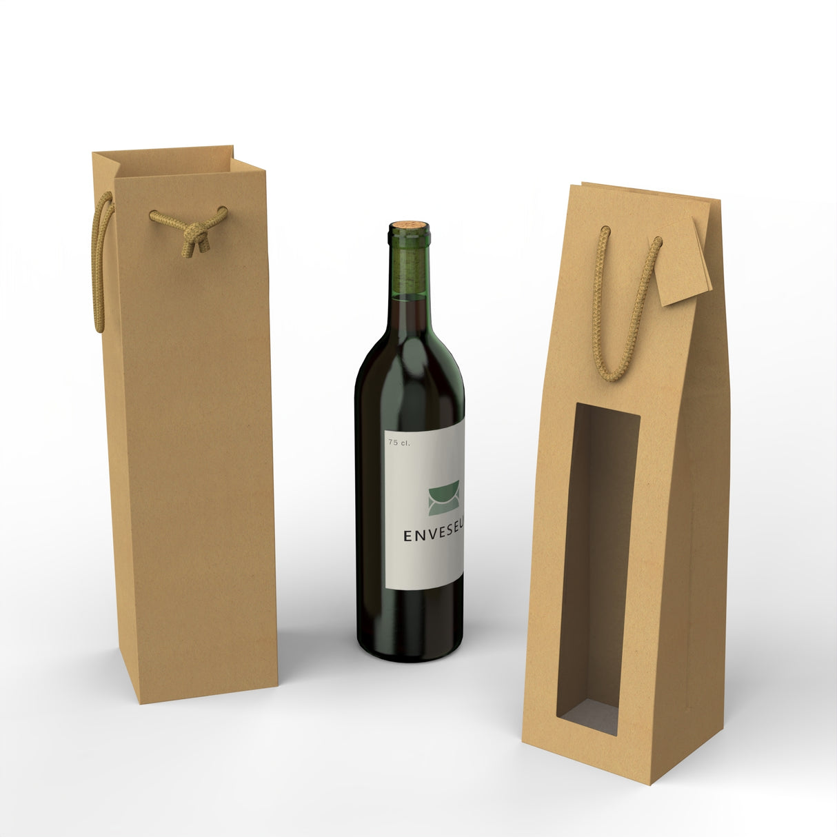 Kraft papír borostáskák (75 cl.)