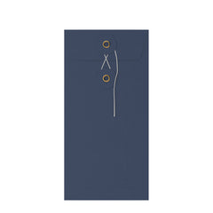 Coloured envelopes with string and washer closure Navy Blue 220 x 110 mm (DL)
