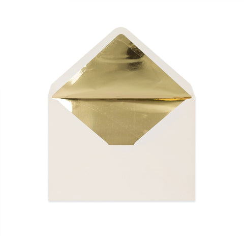 Paper Lined Envelopes Ivory + Gold Foil 162 x 229 mm (C5)