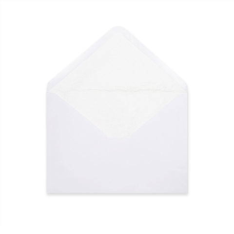 Paper Lined Envelopes White + White Fancy Paper 114 x 162 mm (C6)